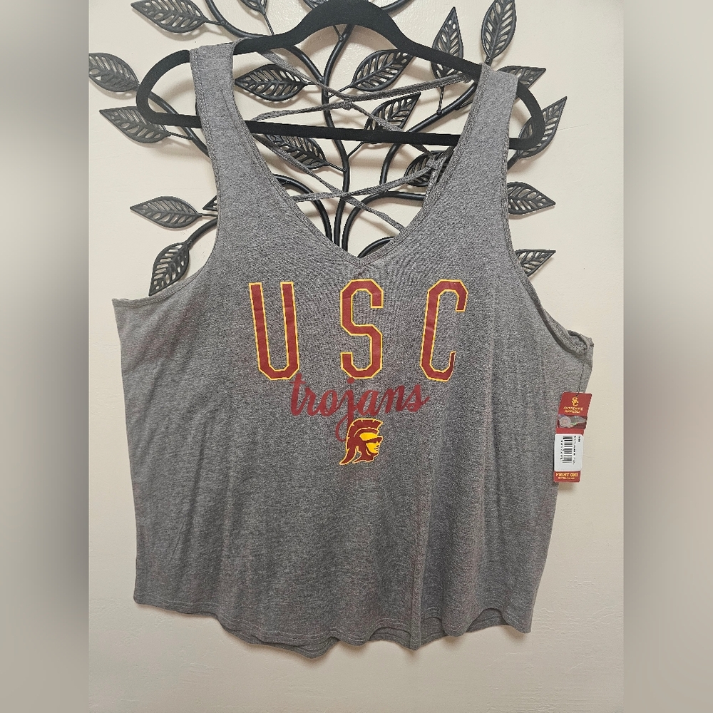 Unisex USC Trojans women's Gray‎ Tank Top Plus Zize 3x NWT